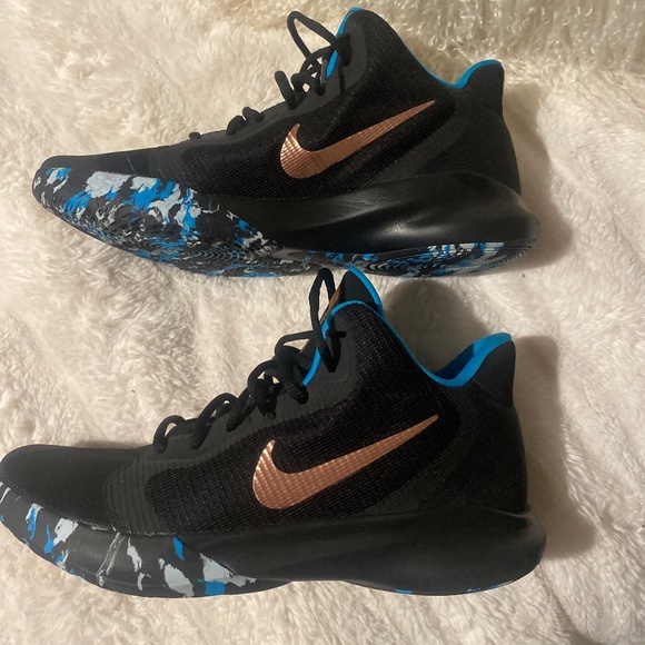NIKE PRECISION 3 BLUE CAMO SOLE SIZE 11 HIGHTOP SHOES - Picture 2 of 6